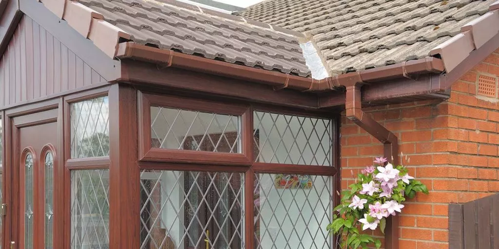 Entrance Porch in UPVC Rosewood